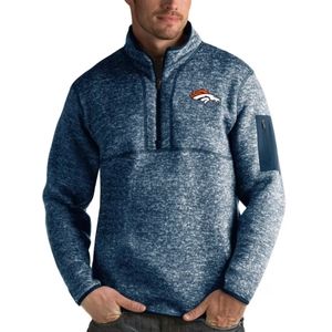 *NWOT Antigua Denver Broncos Heather Navy Pullover Jacket Antigua Quarter zip